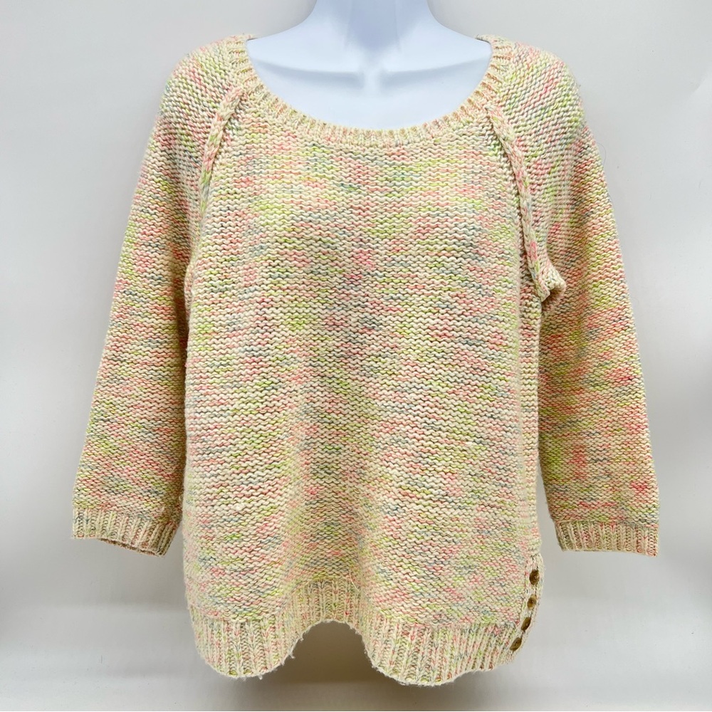 Moth Women’s Pastel Knit Sweater w/3/4 Raglan Sleeves-Size M